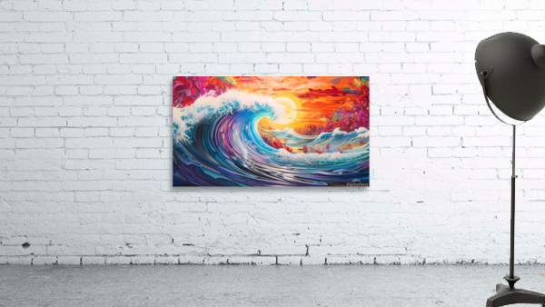 Psychedelic Ocean Waves Wall Preview