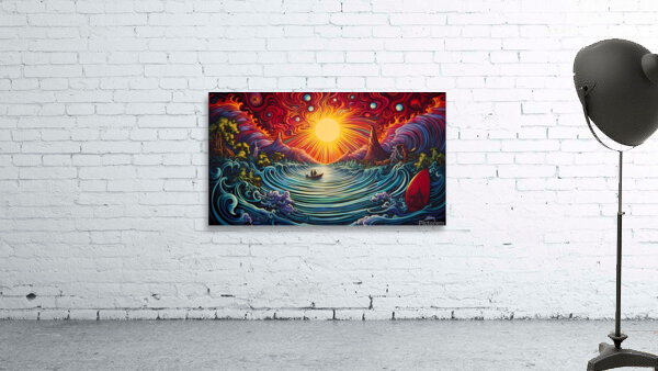 Psychedelic Ocean Waves Wall Preview