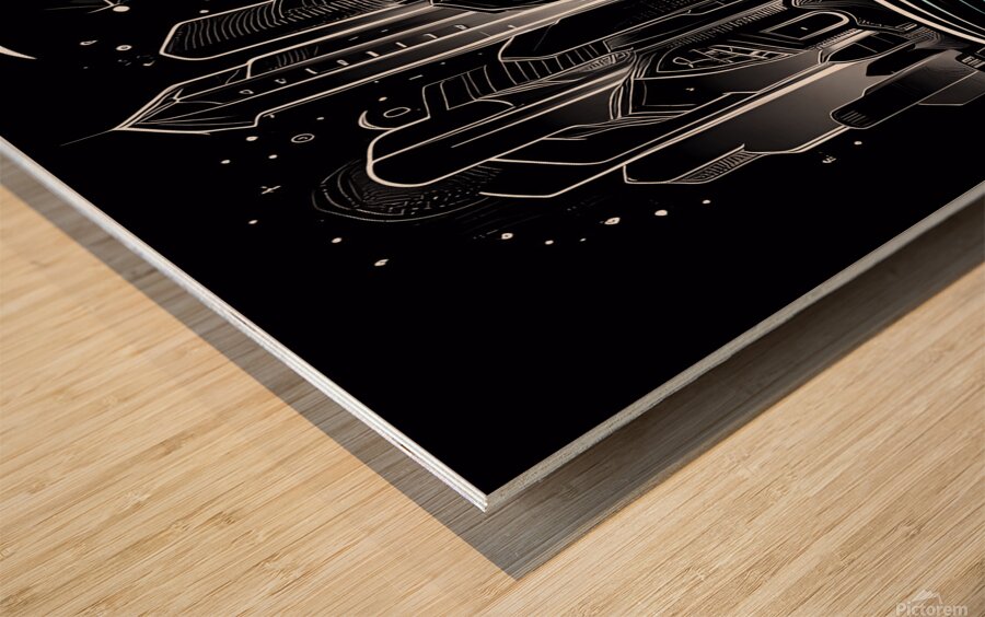 Futuristic Cityscape - Neon Nights Wood print