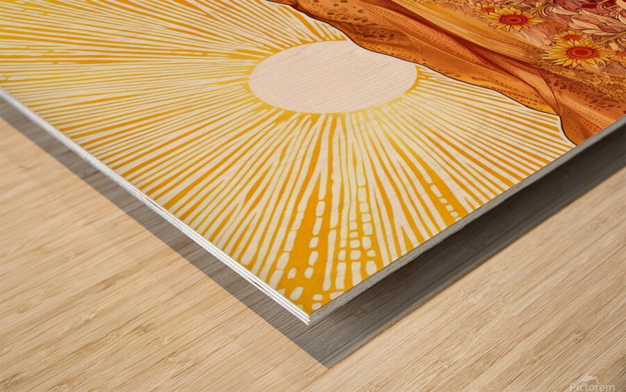 Sunflower Garden Wood print