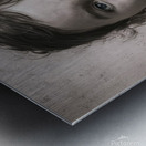 A girl expressing the importance of preserving childrens rights and opposing violence against them Metal print