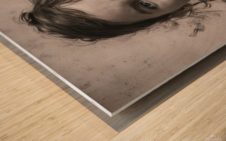 A girl expressing the importance of preserving childrens rights and opposing violence against them Wood print