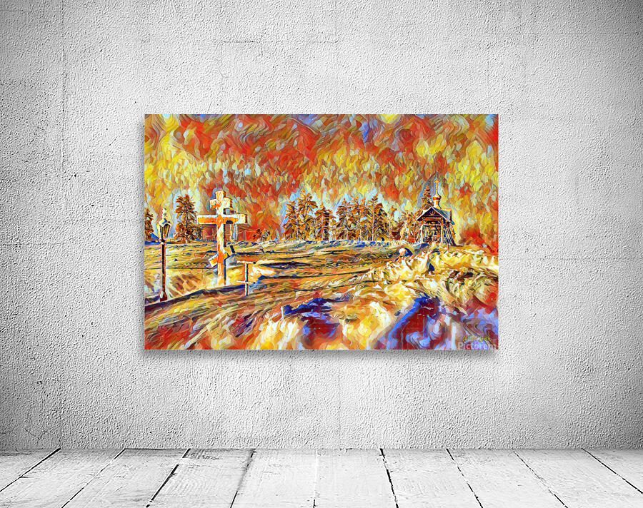 church snow impressionist Wall Preview