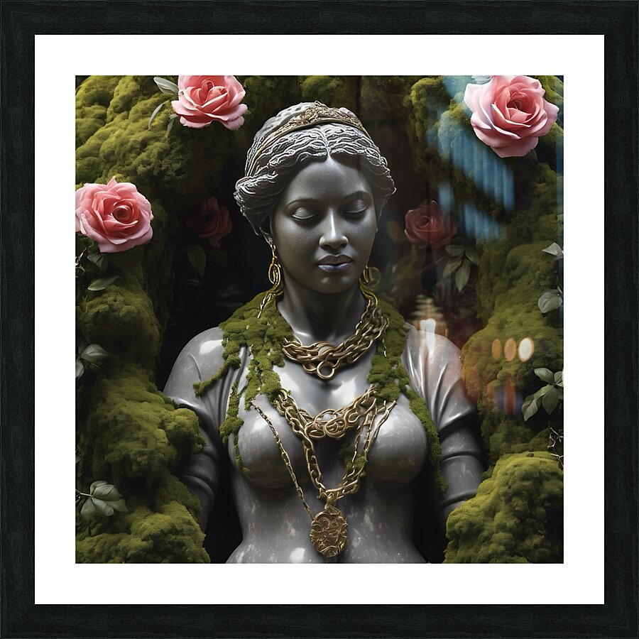 Rose in her garden Picture Frame print