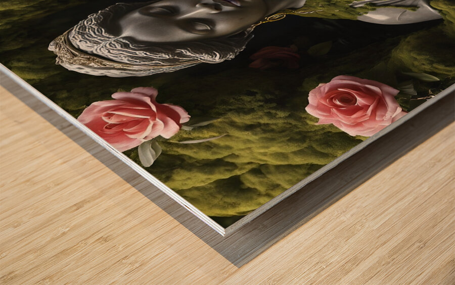 Rose in her garden Wood print