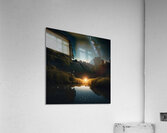 Milky Way Night Lake Digital Acrylic Print