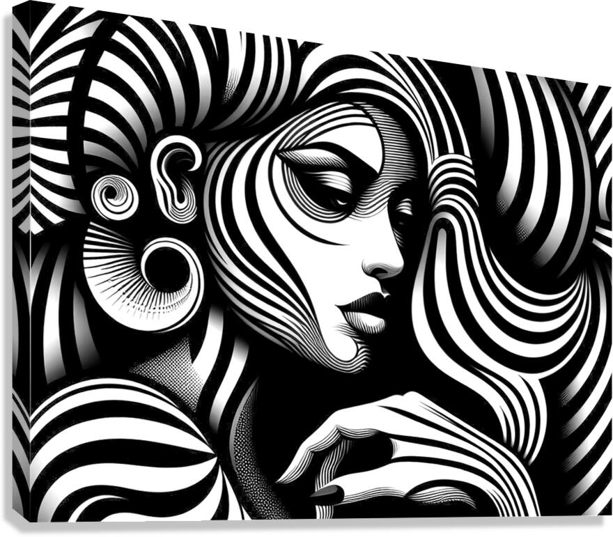 OpArtPortrait03 Canvas Print