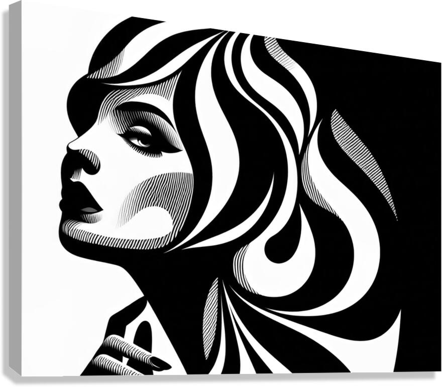 OpArtPortrait18 Canvas Print