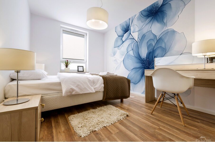 Blue flowers  Mural print