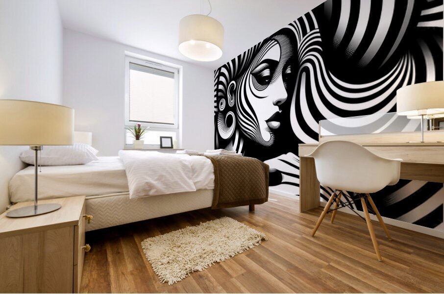 OpArtPortrait03 Mural print