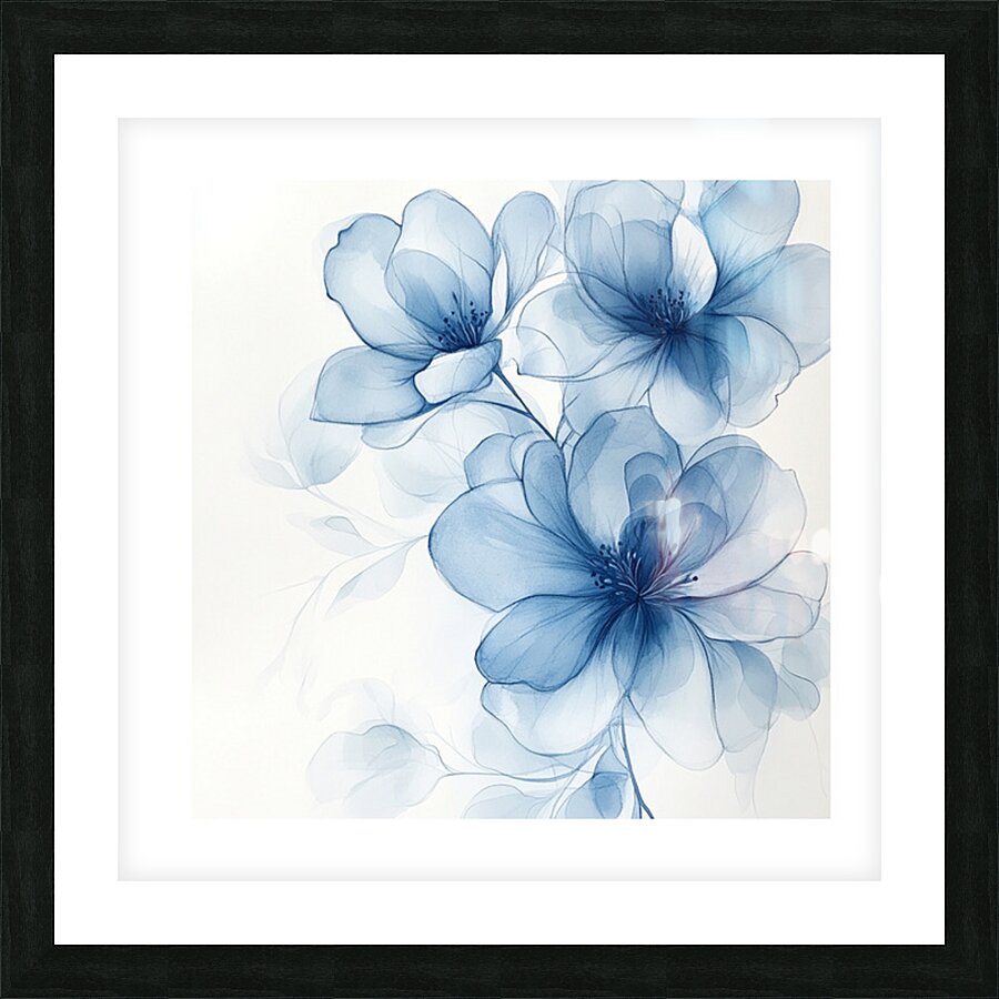 Blue flowers  Picture Frame print