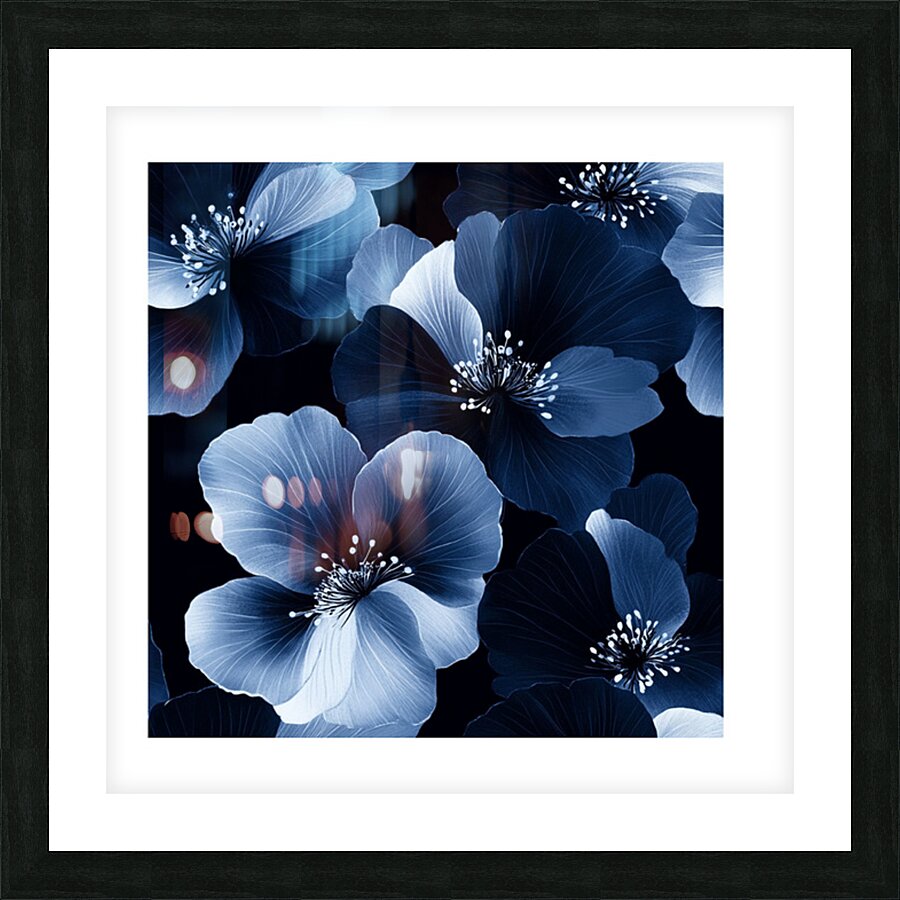 Blue  Flower  Picture Frame print