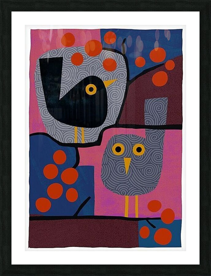 Cool Bird Collage  Picture Frame print