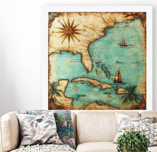 Vintage  map Reproduction