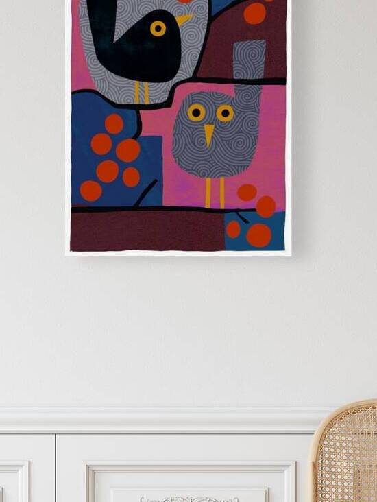 Cool Bird Collage  Reproduction