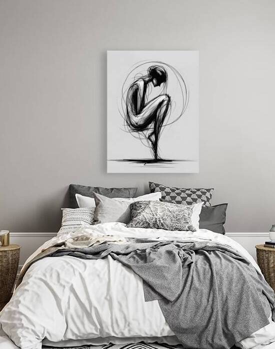 Crouched Figure Ink Reproduction