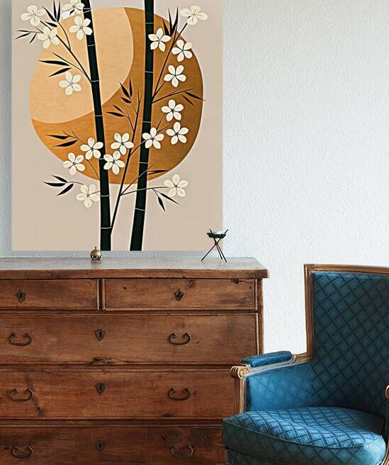 Bamboo Flowers Sun Minimal Reproduction