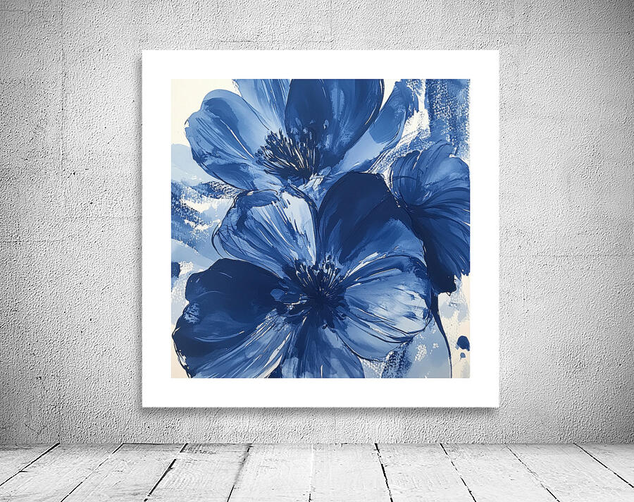 Blue  flora Wall Preview