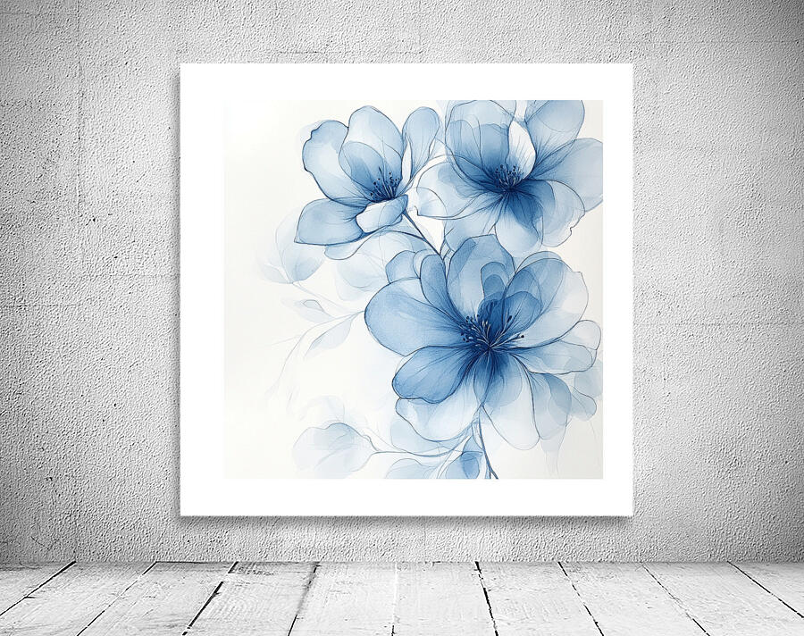 Blue flowers  Wall Preview