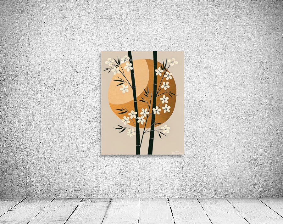Bamboo Flowers Sun Minimal Wall Preview