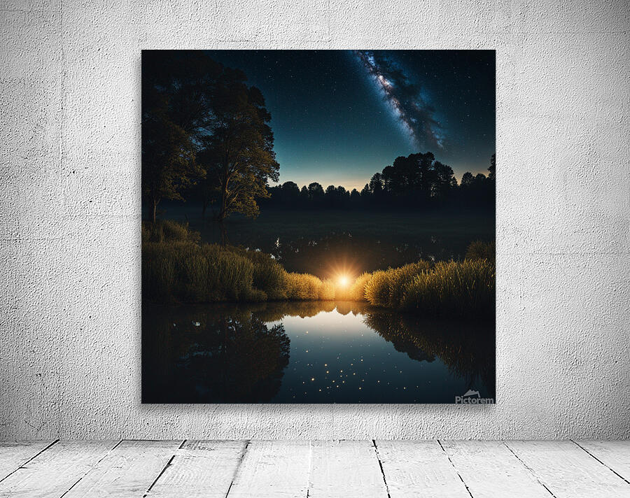 Milky Way Night Lake Digital Wall Preview