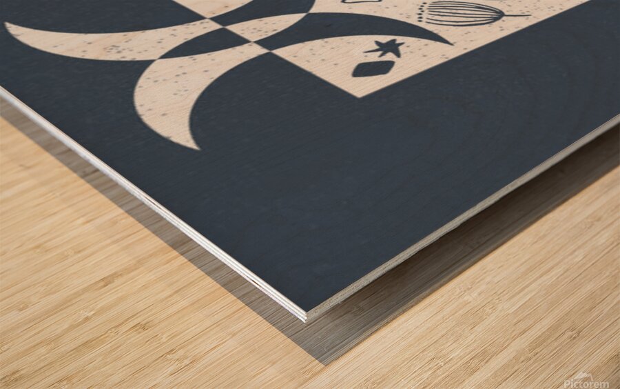 The moon Wood print
