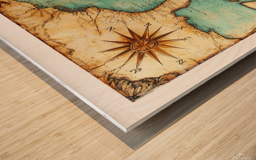 Vintage  map Wood print