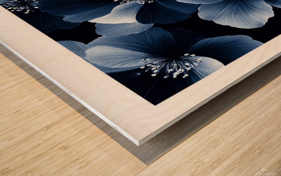 Blue  Flower  Wood print