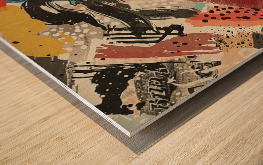 ModernArtCollage06 Wood print