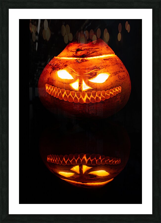 Frightful Carved Turnip Jack O Lantern Picture Frame print