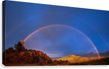 DOUBLE RAINBOW OVER MOUNT SNEFFELS  - EXPANDED VIEW Canvas Print