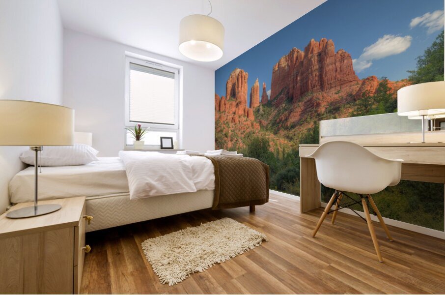 Sunset At Cathedral Rock Mural print