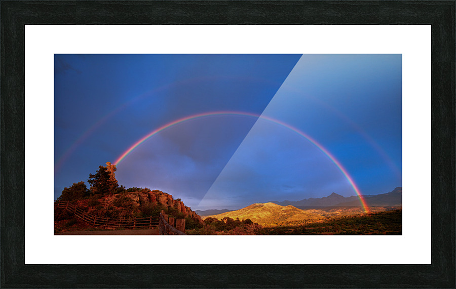 DOUBLE RAINBOW OVER MOUNT SNEFFELS  - EXPANDED VIEW Picture Frame print