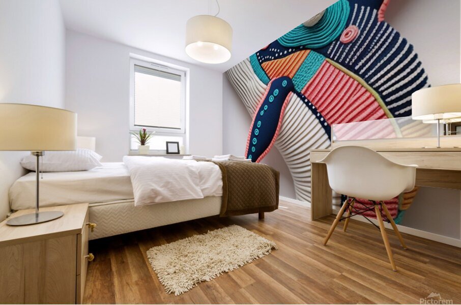 Blue dolphin Mural print