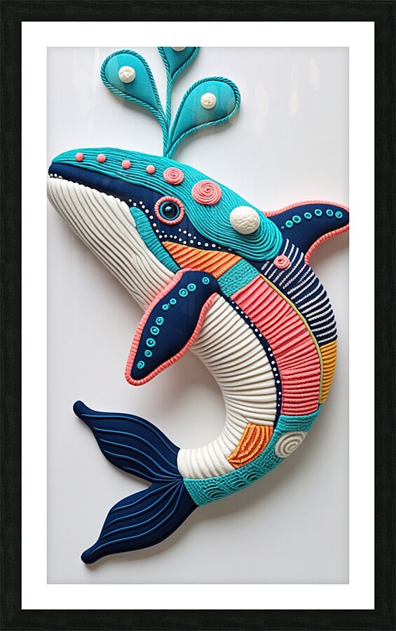 Blue dolphin Picture Frame print