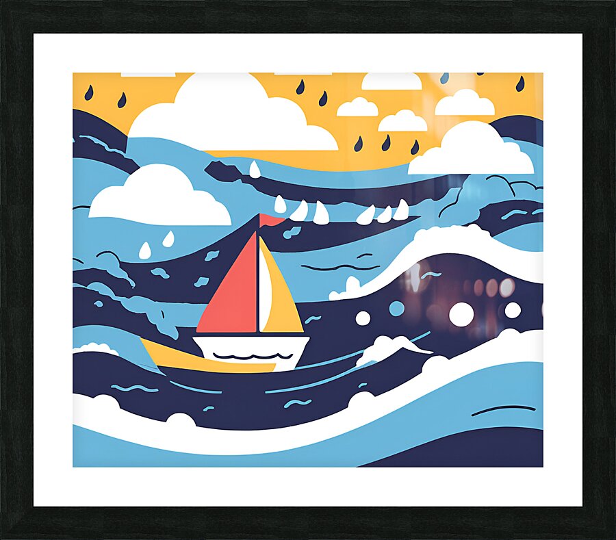 floating ship Picture Frame print
