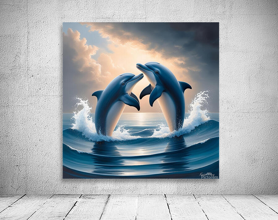 dolphin hug Wall Preview