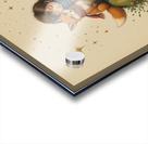 Boy and Fox on a Tiny Round Planet with Red Rose Vibrant Colors Beige Background Twinkling Stars and Intricate Details Perfect for Nursery Kids Room. Acrylic print