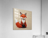 A striking minimalist impasto painting of a cute fox. Acrylic Print
