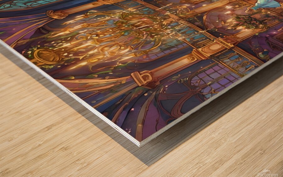 Default Illustrate a scene from a grand fantasy b Wood print