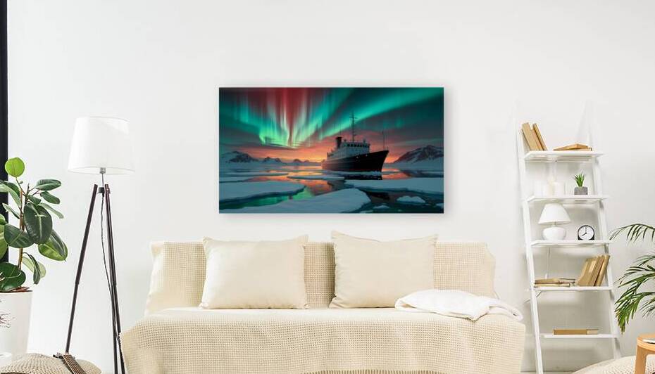 Frozen Light A Ship Beneath the Northern Sky by Mostafa Ahmed