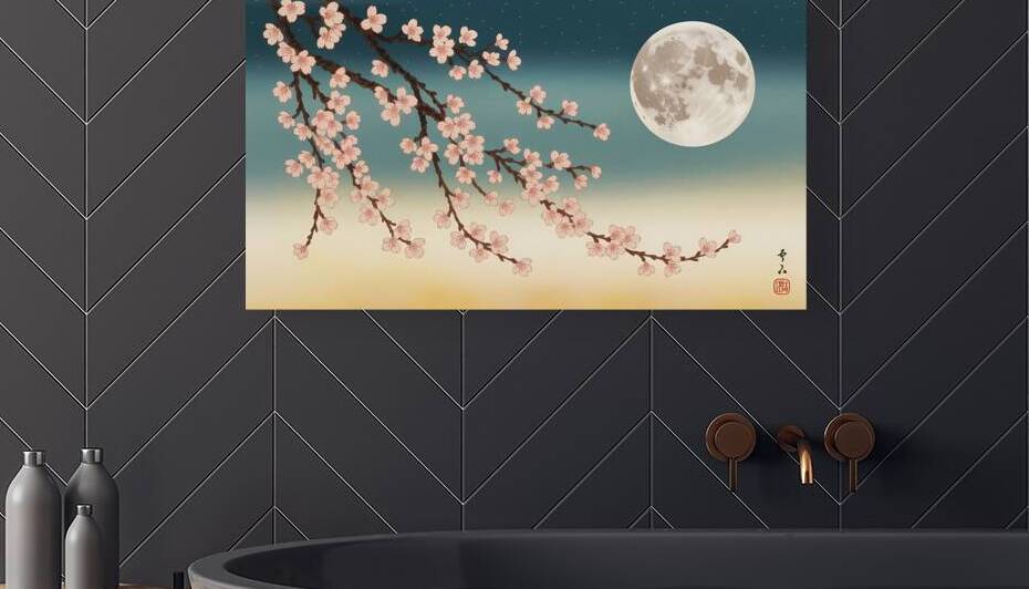Moonlit Blossoms A Harmony of Nature and Tranquil by Mostafa Ahmed