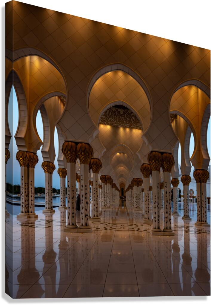 Grand Mosque Interior Columns Canvas Print