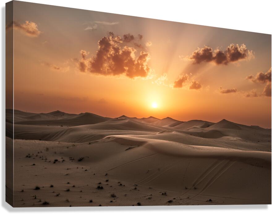 Sunset Abu Dhabi Desert  Canvas Print