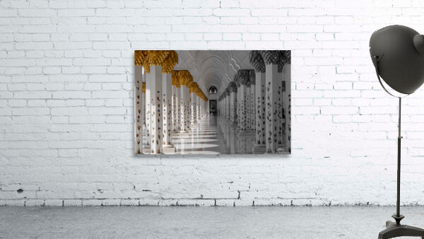 Grand Mosque Columns B&W Wall Preview