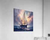 Golden Hour Sailing Journey Dramatic Cloudscape Acrylic Print