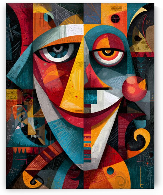Contemporary Cubist Portrait Abstract Geometric Face Fine Art Print by David Enders
