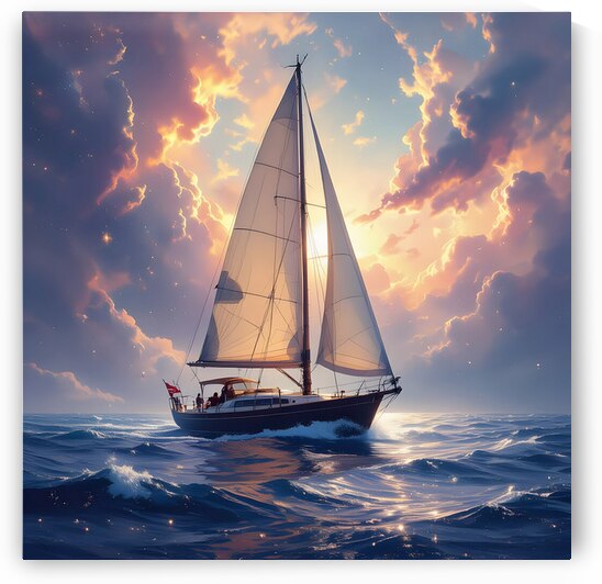 Golden Hour Sailing Journey Dramatic Cloudscape by David Enders