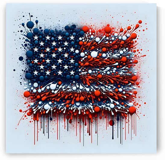Liquid Patriotism Modern American Flag Abstract by David Enders