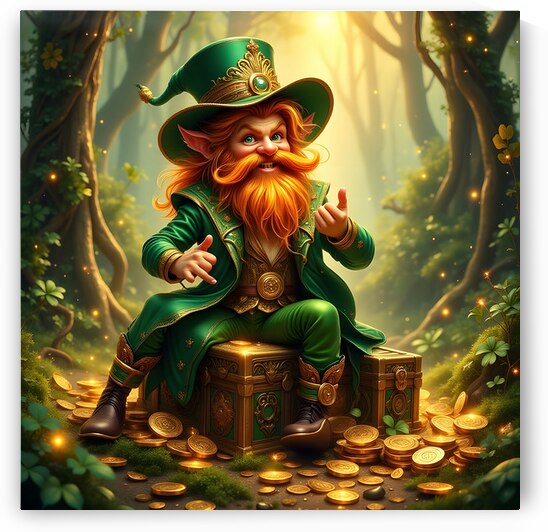 Enchanted Irish Leprechaun Gold Fortune Fantasy Art by David Enders